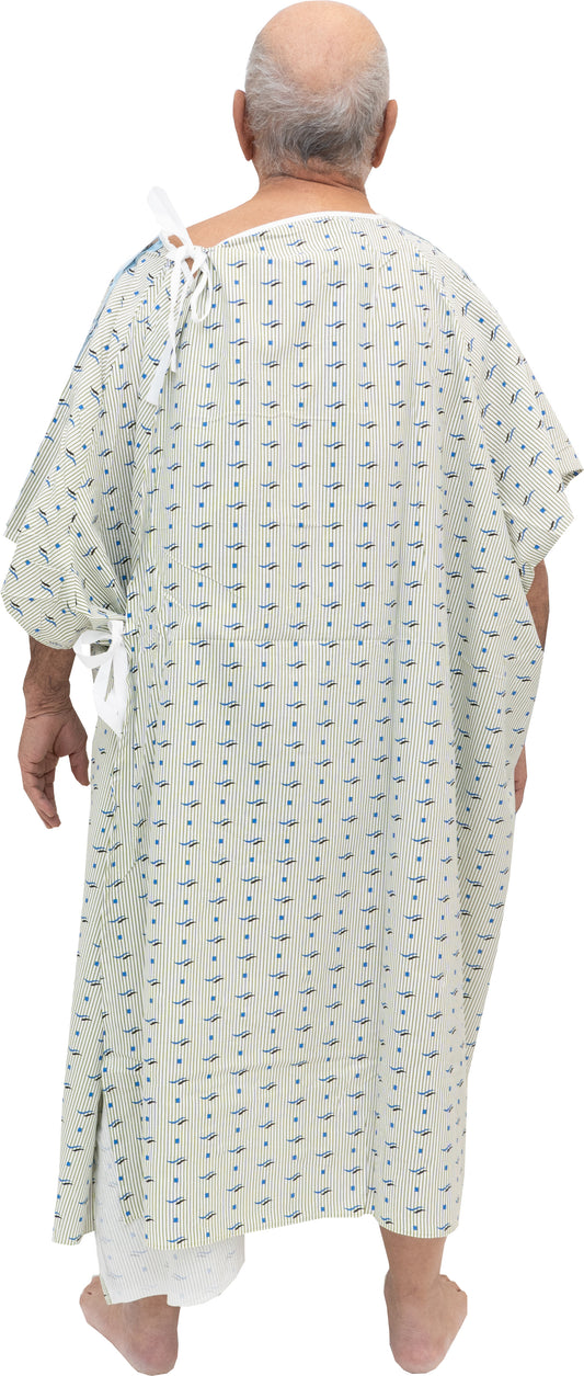 1 Dozen - 10XL Hospital Gown IV with Snaps on Shoulders Oversized Hospital Gown