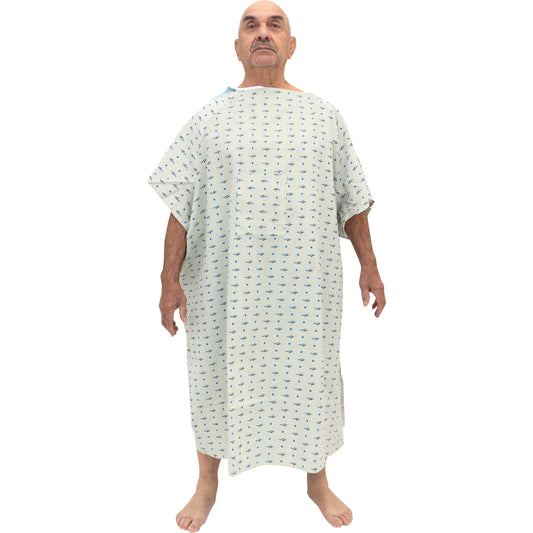 1 Dozen - 10XL Hospital Gown IV with Snaps on Shoulders Oversized Hospital Gown