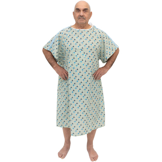 1 Dozen - 3XL IV-Ready Patient Gowns with Telemetry Pocket & Snaps – Unisex