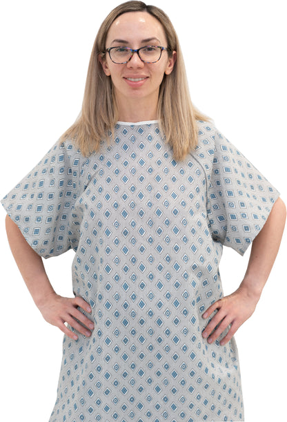 1 Dozen - Value Wholesale Economy Hospital Gown - Abstract Print Prints