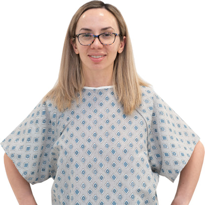 1 Dozen - Value Wholesale Economy Hospital Gown - Abstract Print Prints